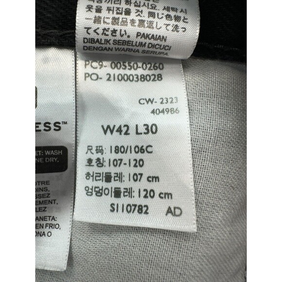 Levis 550 Jeans Mens 42x30 Black Relaxed Fit Tapered Leg Denim WaterLess Red Tab - Picture 7 of 10